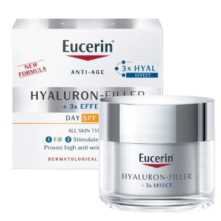Eucerin Hyaluron-Filler + 3x Effect Day Cream SPF30 50ml , Eucerin , ครีมลดริ้วรอยยูเซอริน , ครีม Eucerin, Eucerin HYALURON [3X]+ FILLER DAY CREAM ,